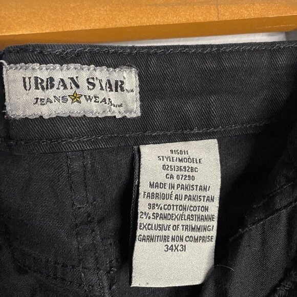 Urban Star Men's Black Wash Slim Denim Jeans - Picture 4 of 8